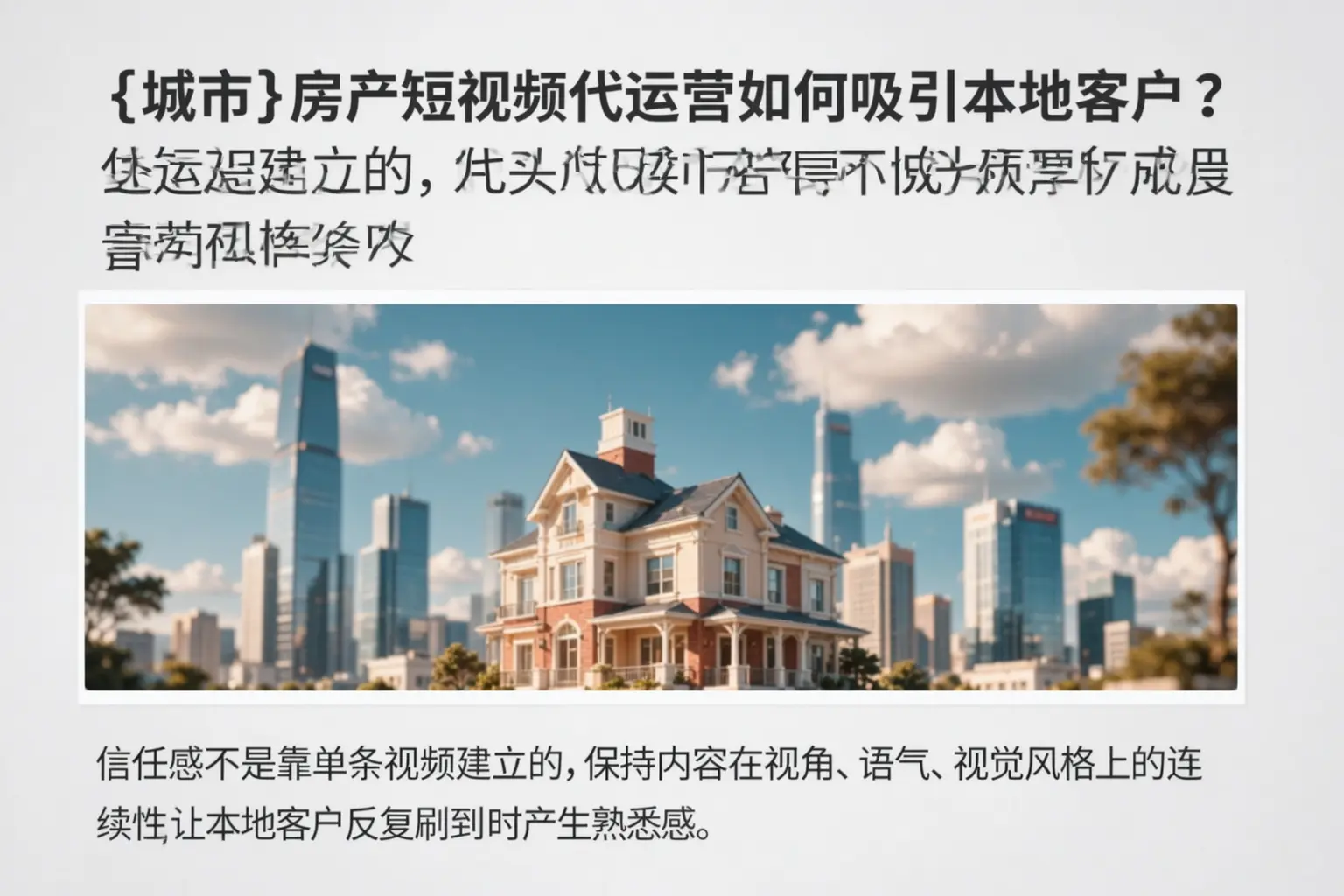 青河房产短视频代运营如何吸引本地客户?